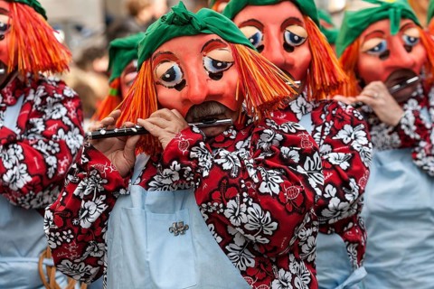 Basler Künstlerlarven, masks, Basler Fasnet parade, Basler Fasnacht, Basel, Switzerland, Europe