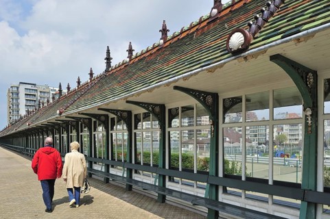 The Paravang, a windbreak dating from the Belle Epoque at Blankenberge, Belgium, Europe