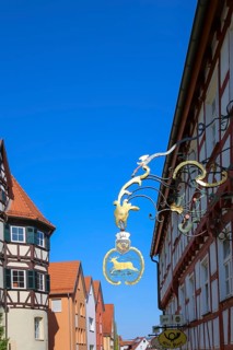 Tavern sign, Alte Post restaurant, restaurant, building, window, half-timbered, historic building,
