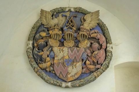 Coat of arms, Churburg Castle, Schluderns, South Tyrol, Italy, Europe