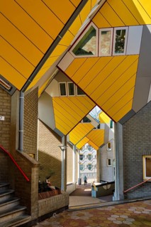ROTTERDAM, NETHERLANDS, MAY 11, 2017: Cube houses, innovative cube-shaped houses designed by