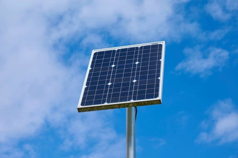 Solar panel, sky, clouds, Ossiach, Lake Ossiach, Carinthia, Austria, Europe