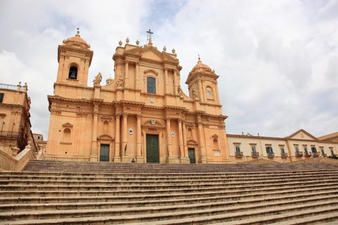 Old town of the late Baroque city of Noto in the Val di Noto, the Cathedral of San Nicolo, Syracuse
