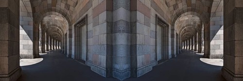 Arcade of the Congress Hall, unfinished National Socialist monumental building on the Nazi Party