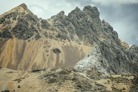 Mountain landscape in the Andean highlands, Alto de Ticlio, Peru, South America