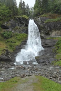 Steinsdalsfossen Waterfall in Hardanger Province, Norway, Scandinavia, Europe