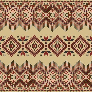 Traditional Polish embroidery vector pattern