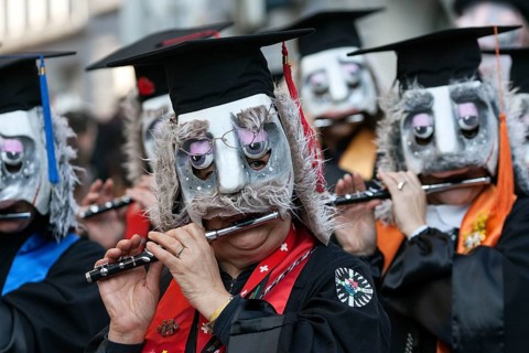 Basler Künstlerlarven, masks, Basler Fasnet parade, Basler Fasnacht, Basel, Switzerland, Europe