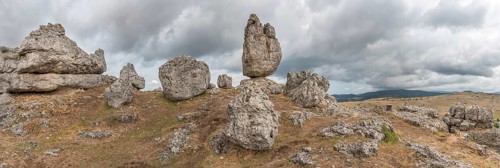 Strangely shaped rocks in the chaos of Nimes le Vieux in the Cevennes National Park.