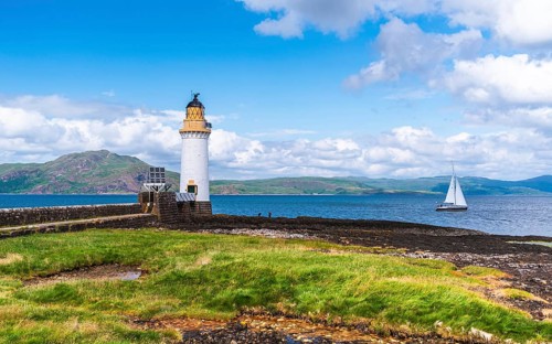 Rubha nan Gall, Tobermory Lighthouse, Tobermory, Isle of Mull, Scotland, UK