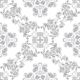Hand drawn seamless floral pattern on a white background, vector textile template