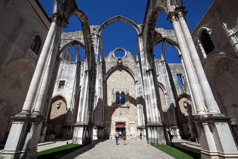 Ruins of the monastery church of the former convent of the Carmelite order, Convento do Carmo,