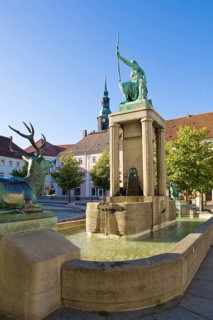 Großenhain main market with Diana fountain