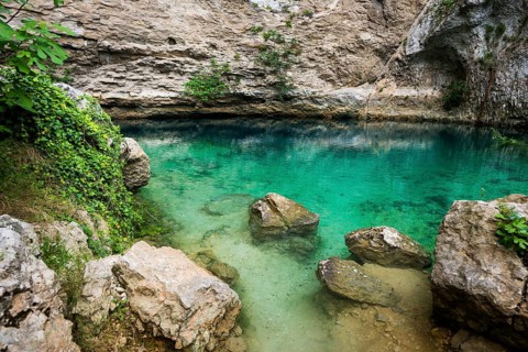 Source of the Sorgue, Fontaine-de-Vaucluse, Département Vaucluse, Provence, Provence-Alpes-Côte