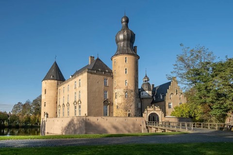 Gemen Castle, moated castle, Borken-Gemen, Münsterland, North Rhine-Westphalia, Germany, Europe