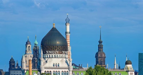 Yenidze with Dresden Old Town