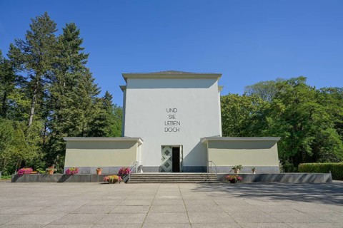 Cemetery Chapel, Friedrichsfelde Central Cemetery, Gudrunstrasse, Lichtenberg, Berlin, Germany,