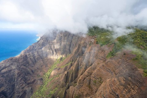 Aerial view Napali Coast, Kauai, Hawaii, USA, North America
