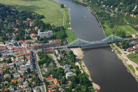 Aerial view of the Blue Wonder