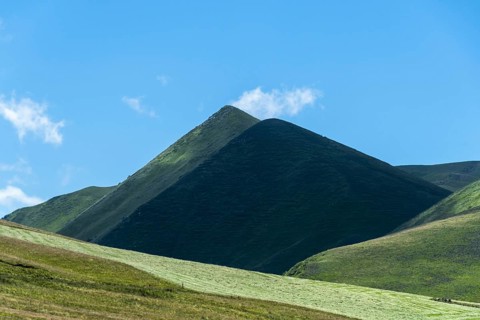 The Monts Dore. Regional park of the Auvergne volcanoes. The Puy de Monne and in the background the