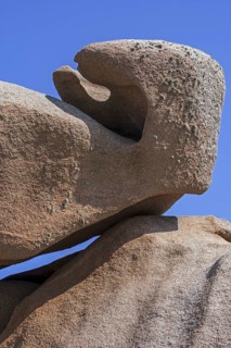 Strange rock formations due to wind and water erosion along the Côte de granit rose, Pink Granite