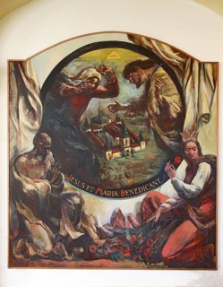 Pilgrimage painting in the cloister of the pilgrimage church of Maria Loreto in Starý Hroznatov,
