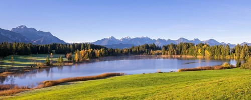Hegratsrieder See near Füssen, Allgäu Alps, Allgäu, Bavaria, Germany, Europe