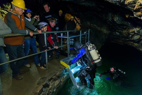 Divers in the Marie Louise Stolln visitor mine