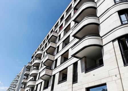 New build flats at the East Side Gallery, Berlin, 02.07.2023
