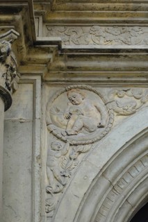 Detail above portal, putto, putto, relief, stone, Hohentübingen Palace, Museum of the University of