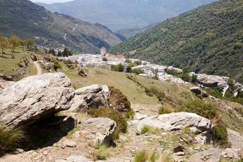 Houses in the village of Capileira, High Alpujarras, Sierra Nevada, Granada province, Spain, Europe