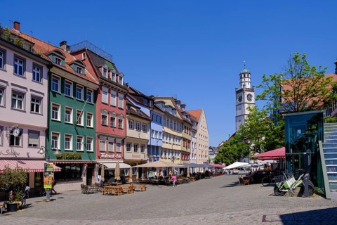 Marienplatz with Blaserturm, Ravensburg, Upper Swabia, Baden-Württemberg, Germany, Europe