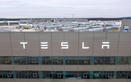 Aerial view of Tesla Giga Factory, battery factory, Grünheide, 28 01 2023