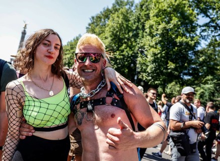 Techno fans celebrate in Berlin Rave the Planet, Berlin, 08.07.2023