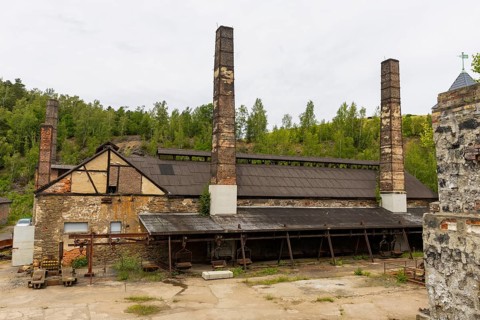 The more than 800-year-old Muldenhütten smelter site. The still existing, historical and