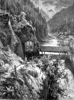 The wild Gerlos, river in the Zillertal, Austria, Historical, digitally restored reproduction from