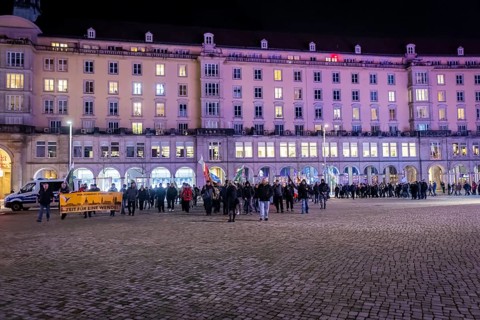 To mark 13 February and the destruction of Dresden in the Second World War, the small right-wing