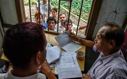 Final Draft of National Register of Citizens of India (NRC) released on July 30, 2018. People wait