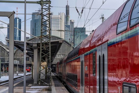 Frankfurt am Main main station, regional express, at the exit, Hesse, Germany, Europe