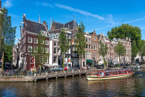 Houses on the Herengracht canal, historic centre of Amsterdam, canal belt, canal tour, Amsterdam,