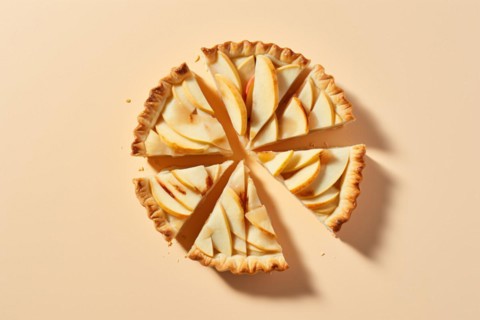 Top view of sliced apple pie. KI generiert, generiert, AI generated