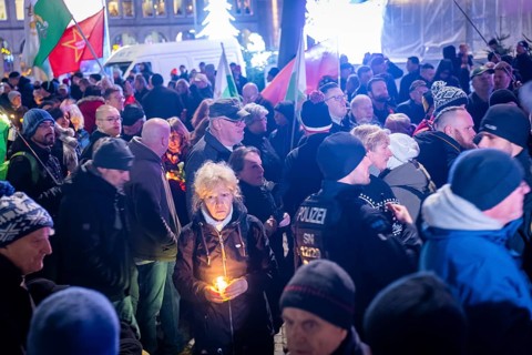 To mark 13 February and the destruction of Dresden in the Second World War, the small right-wing