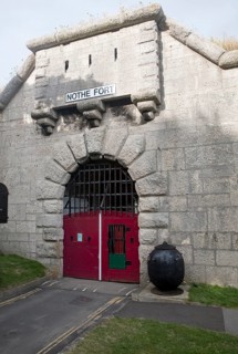 Entrance doorway to Nothe Fort built in 1872 Weymouth, Dorset, England, United Kingdom, Europe