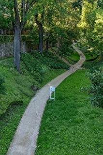 Path through the castle garden, Lindenallee, Ostzwinger, castle park at Friedberg Castle in the