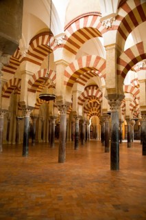 Moorish arches in the former mosque now cathedral, Cordoba, Spain, Europe