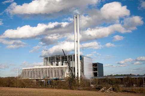 Energy from waste incinerator power station under construction at Great Blakenham, Suffolk, England