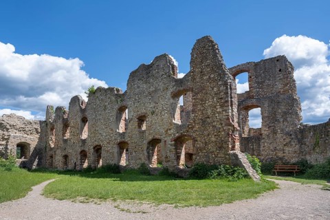 The ruins of Staufen Castle in Breisgau, wine-growing region, Markgräflerland, Black Forest,