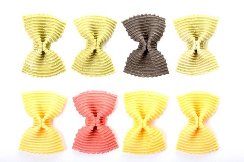 Noodles, pasta, various farfalle noodles, Studio