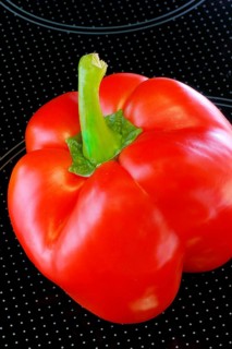 Red pepper on glass plate, Stillife, Studio