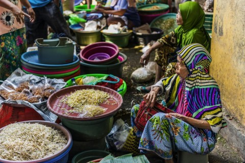 Traditional authentic food market, vendor, woman, fruit, vegetable, fresh, food, nutrition, sale,